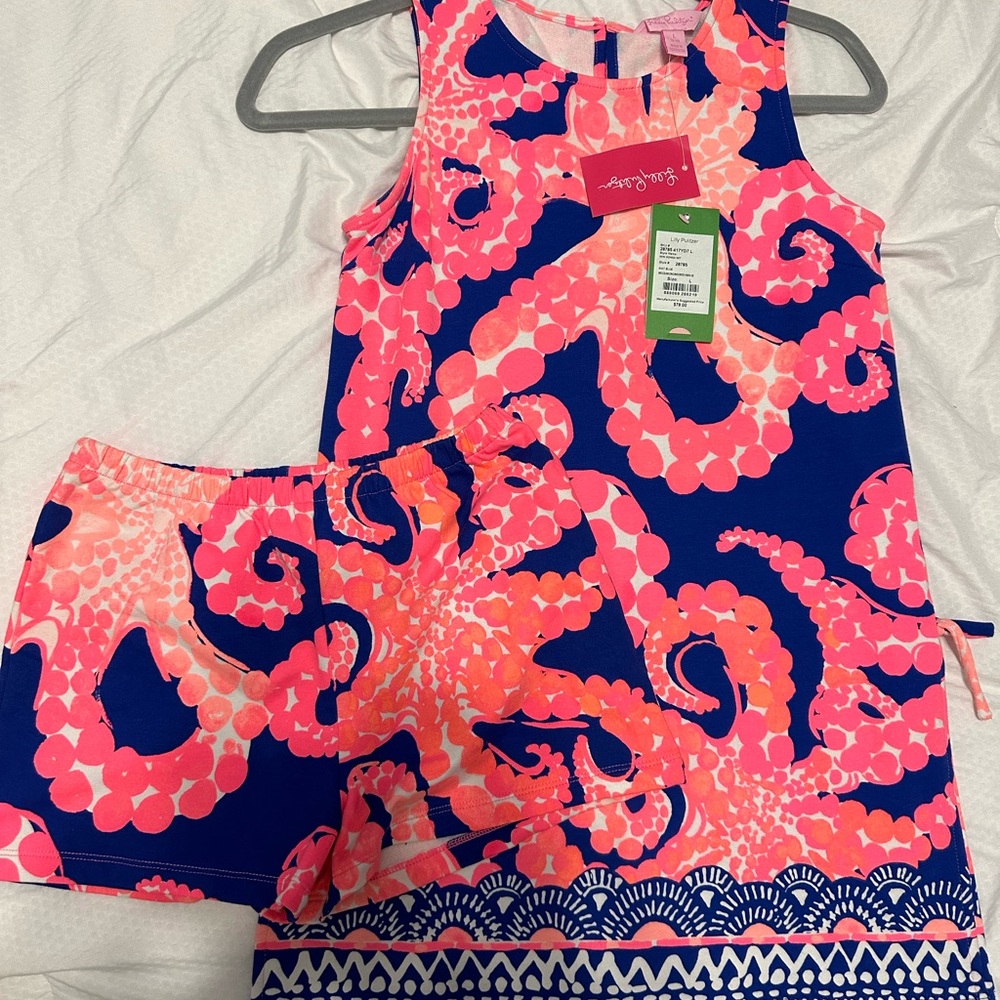**RARE Never Worn w/ Tags Mini Donna Set Size L 8-10 Ikat Blue Mocean Engineered